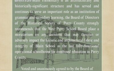 The Historical Society of Perry County Releases Resolution Regarding Potential Blain Elementary Closure